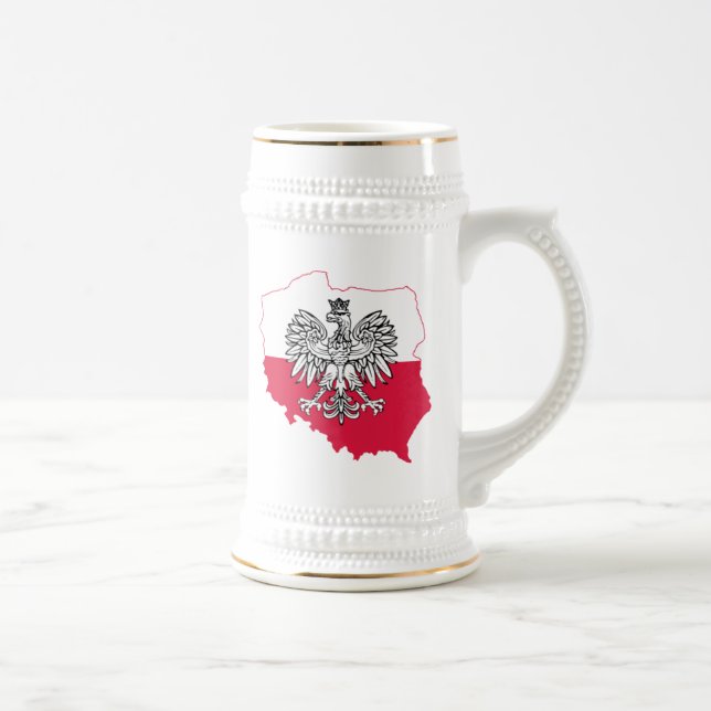 Polish Map Flag Beer Stein (Right)