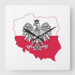 Polish Map Flag Wall Clock