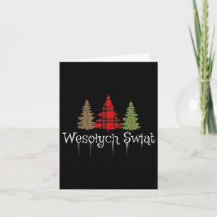 Polish Merry Christmas Wesolych Swiat Plaid Trees  Card