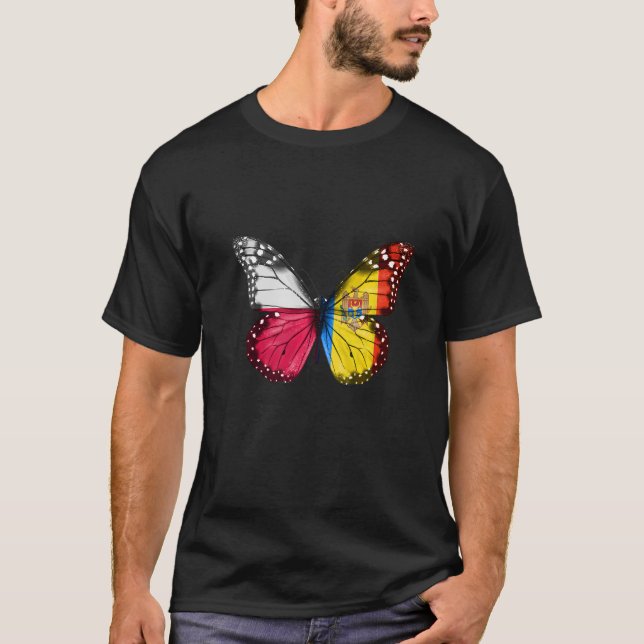 Polish Moldovan Flag Butterfly T-Shirt (Front)