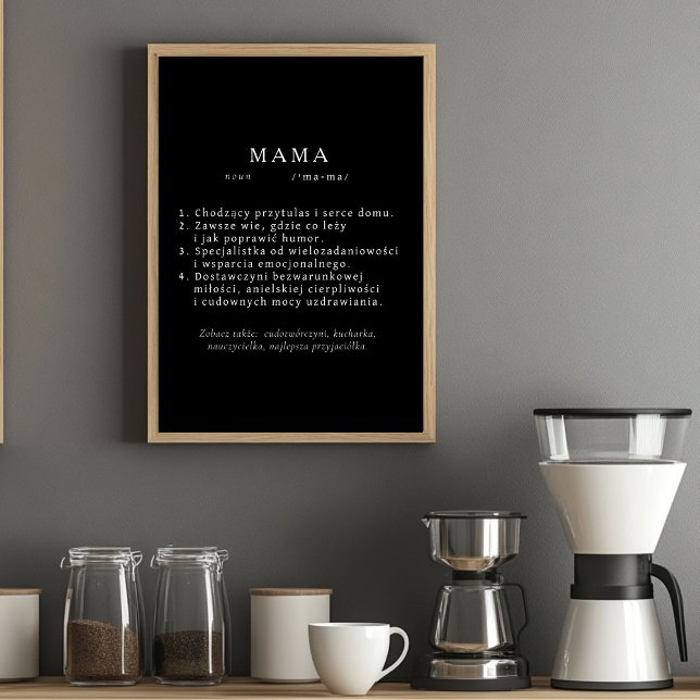 Polish Mom Gift - MAMA Definition Black Poster (Creator Uploaded)