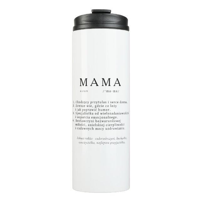 Polish Mom Gift - MAMA Definition Thermal Tumbler (Front)