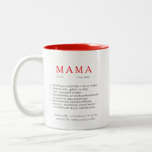 Polish Mum Gift - MAMA Definition Red Two-Tone Coffee Mug