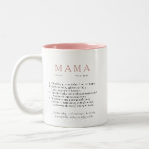 Polish Mum Gift - MAMA Huge Definition Pink Two-Tone Coffee Mug
