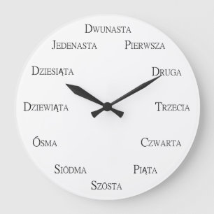 Polish Numbers Language Learning Customisable Large Clock