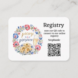Polish Pierogi Folk Bridal shower Registry Enclosure Card