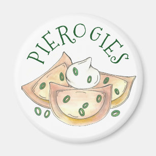 Polish Pierogies Dumplings Foodie Kitchen Decor Magnet