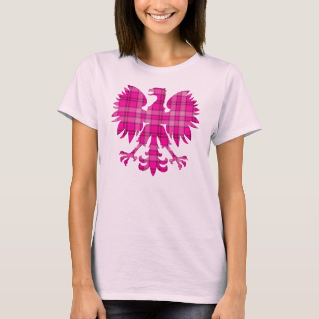Polish Pink Plaid Eagle T-Shirt (Front)