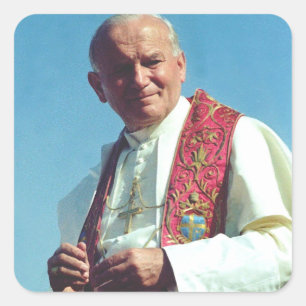 Polish Pope John Paul II Square Sticker