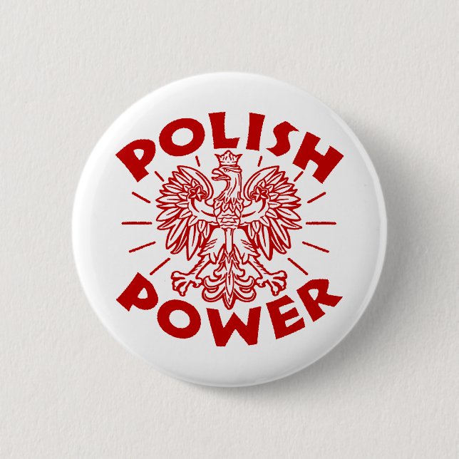 Polish Power 6 Cm Round Badge (Front)
