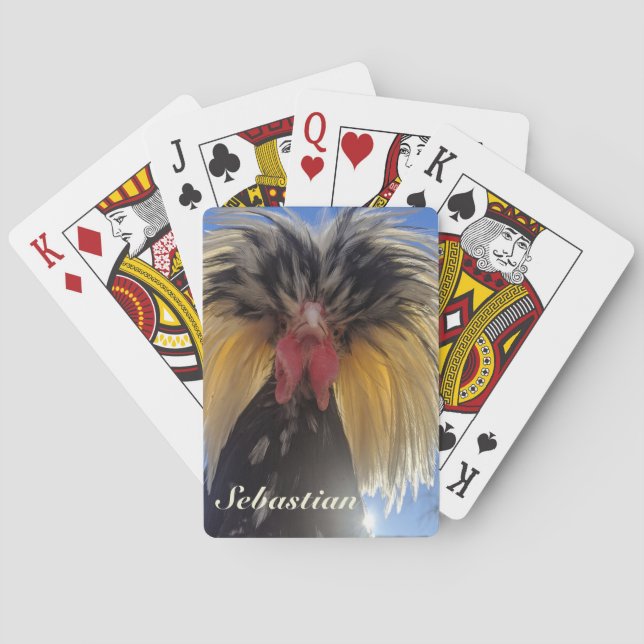 Polish Rooster with an Attitude Playing Cards (Back)