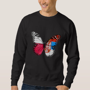 Polish Serbian Flag Butterfly Sweatshirt