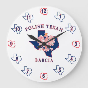 Polish Texan Babcia Large Clock