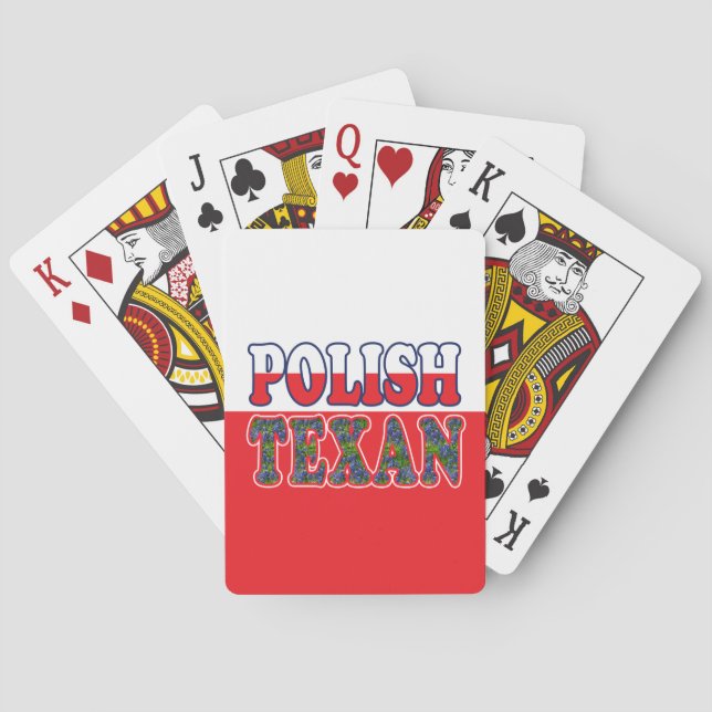 Polish Texan Bluebonnets Playing Cards (Back)