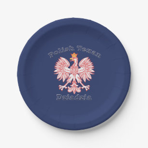 Polish Texan Eagle Dziadzia Paper Plate