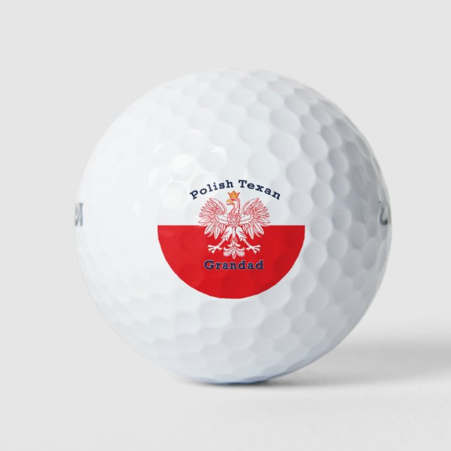 Polish Texan Eagle Grandad Golf Balls (Front)