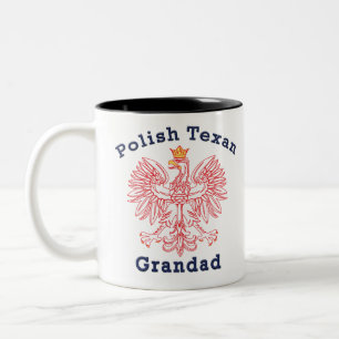 Polish Texan Eagle Grandad Two-Tone Coffee Mug
