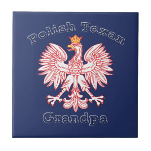 Polish Texan Eagle Grandpa Tile