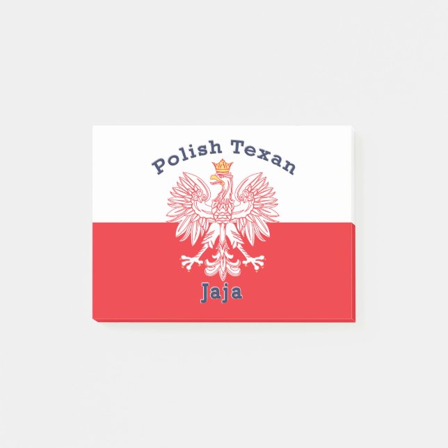 Polish Texan Eagle Jaja Post-it Notes (Front)