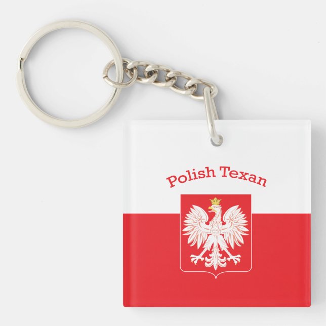 Polish Texan Eagle Shield Key Ring (Front)
