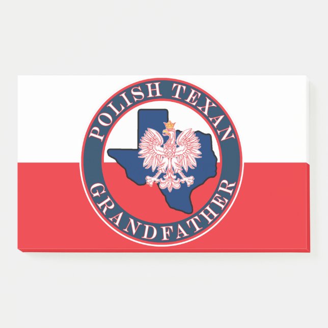 Polish Texan Grandfather Round Post-it Notes (Front)