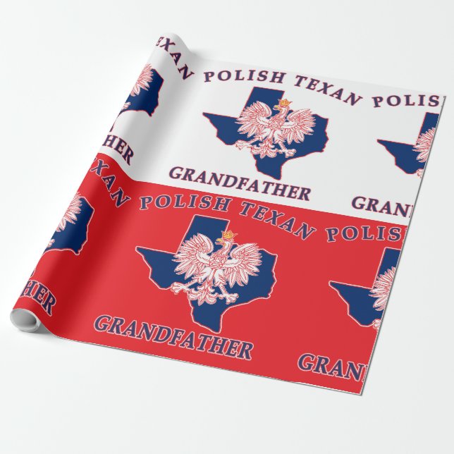 Polish Texan Grandfather Wrapping Paper (Unrolled)