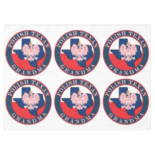 Polish Texan Grandma Round Tablecloth