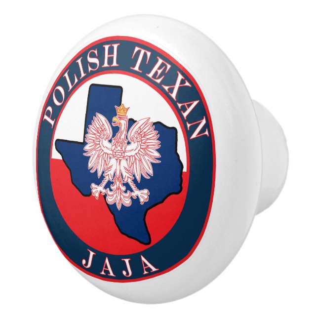 Polish Texan Jaja Round Ceramic Knob (Right)