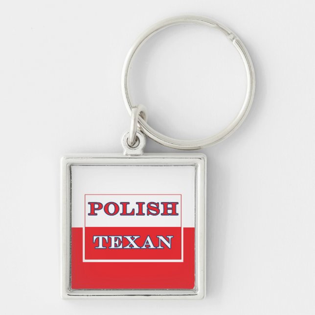 Polish Texan Poland Flag Key Ring (Front)