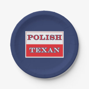 Polish Texan Poland Flag Paper Plate