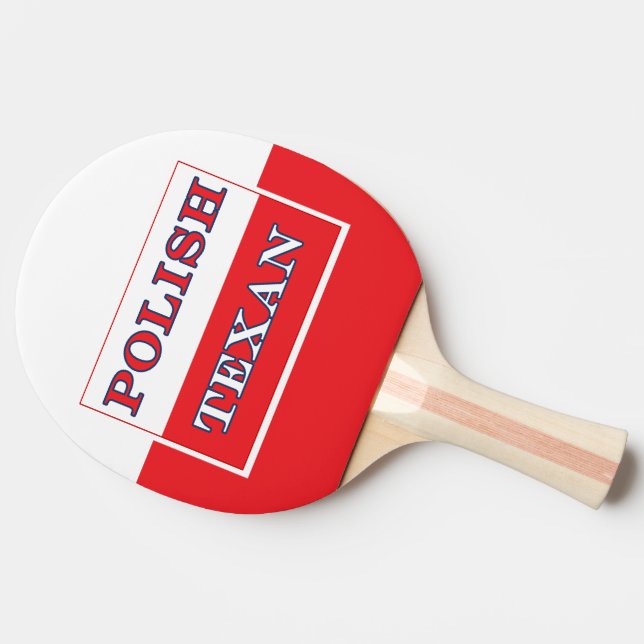 Polish Texan Poland Flag Ping Pong Paddle (Side)