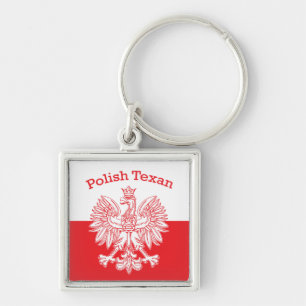 Polish Texan White Eagle Key Ring