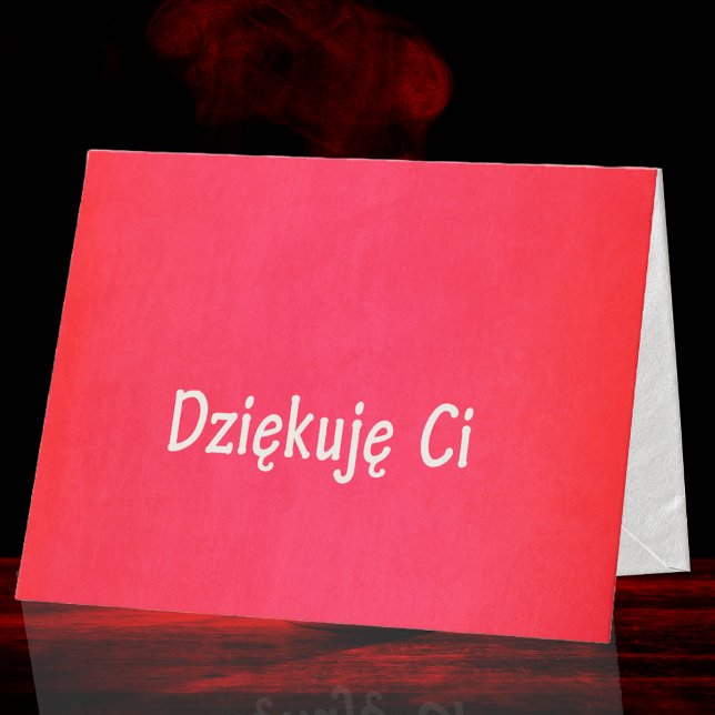 Polish Thank You Note in Red  Dziekuje  Ci Card (Creator Uploaded)