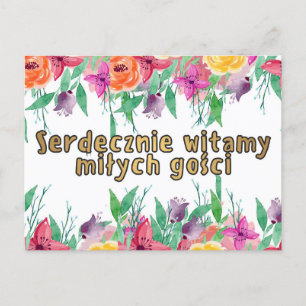  Polish Welcome Card Young Couple Postcard