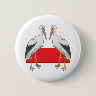 Polish White Stork 6 Cm Round Badge