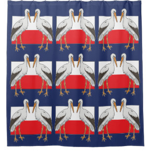 Polish White Stork Shower Curtain