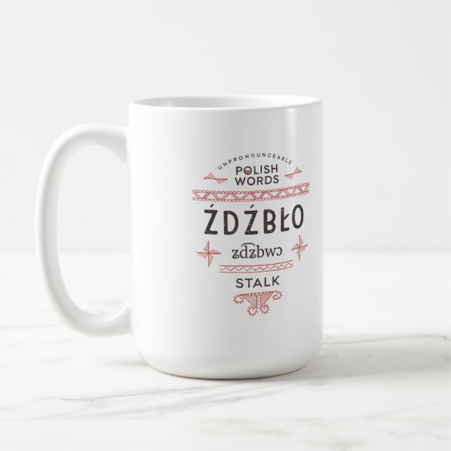 Polish Words Stalk Coffee Mug (Left)