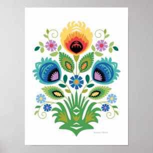 Polish Wycinanki Spring Floral Poster