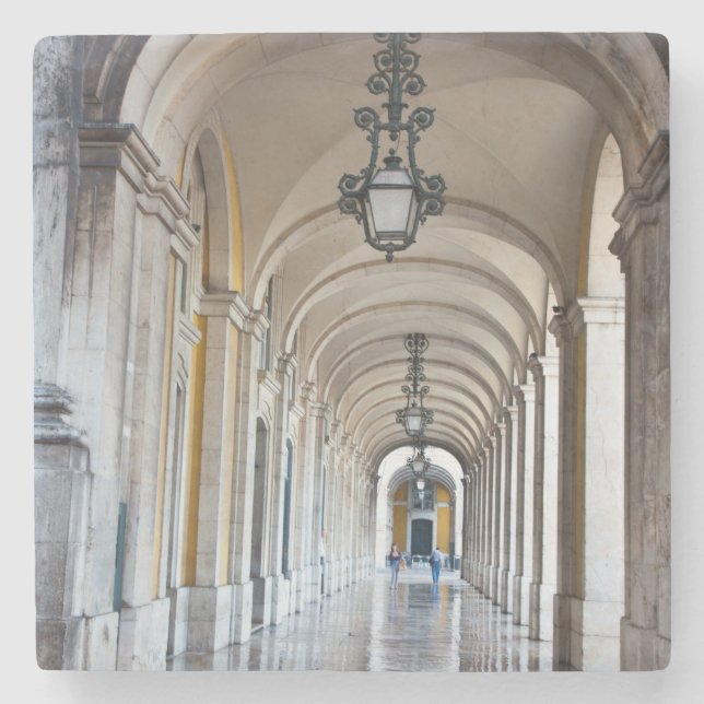 Polished Arched Hallway, Portugal Stone Coaster (Front)