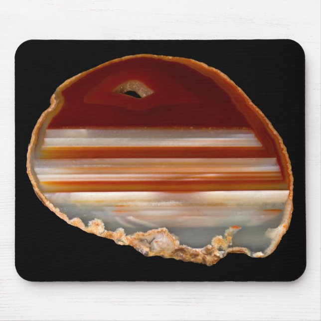 Polished Banded Agate Slice Mineral Rock Photo Mouse Pad (Front)
