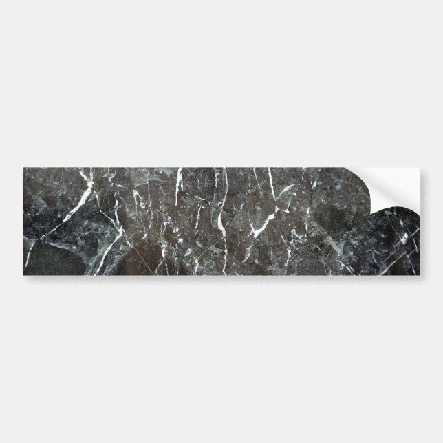 Polished black marble bumper sticker (Front)