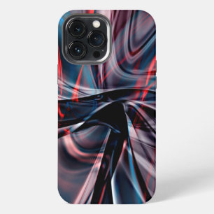 Polished burgundy curves overlapping crooked red iPhone 13 pro max case