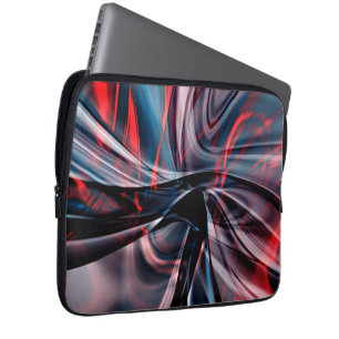 Polished burgundy curves overlapping crooked red   laptop sleeve