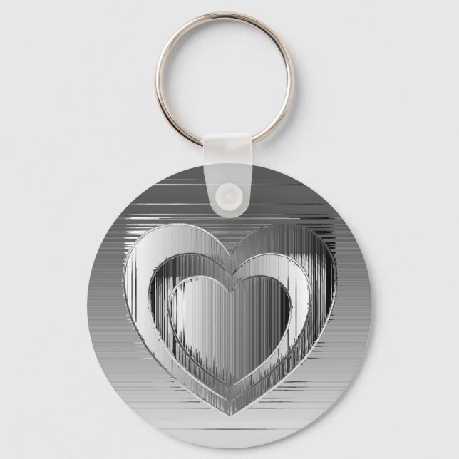 Polished chrome hearts key ring (Front)