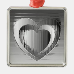 Polished chrome hearts metal tree decoration