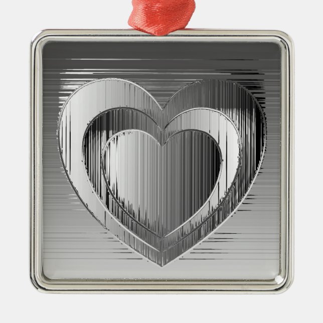 Polished chrome hearts metal tree decoration (Front)