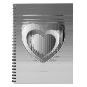 Polished chrome hearts spiral notebook