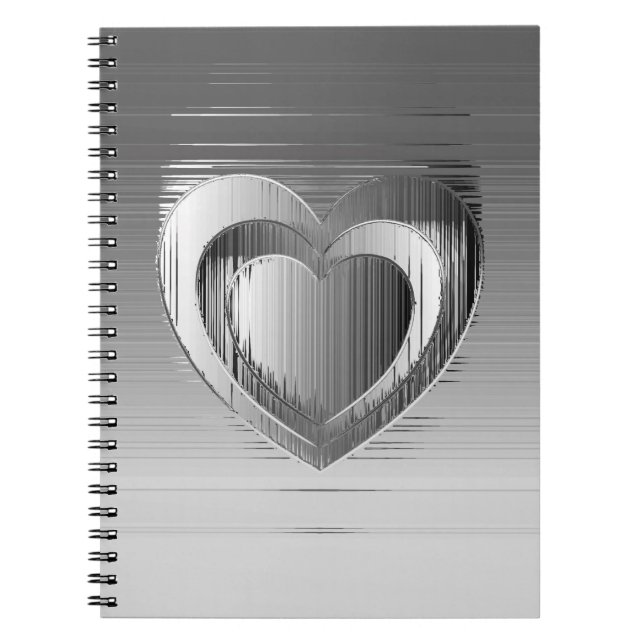 Polished chrome hearts spiral notebook (Front)