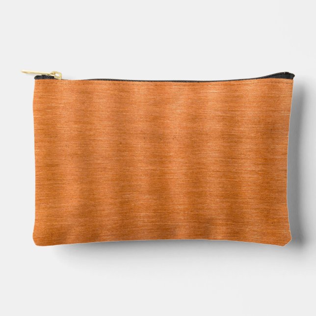 Polished Copper Wavy Texture Background Accessory Pouch (Front)