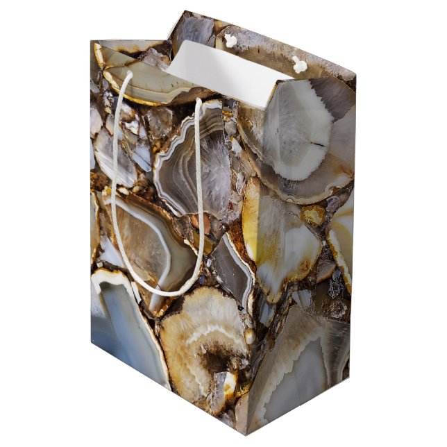 Polished Geode Stones  Medium Gift Bag (Back Angled)